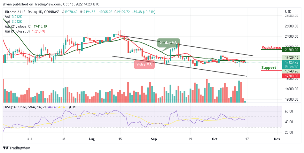 Bitcoin Price Prediction for Today, October 16: BTC/USD Stabilizes Above the $19,000 Level