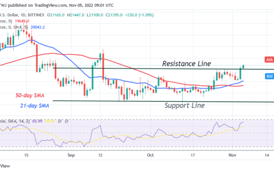 Bitcoin Price Prediction for Today, November 5: BTC Price Rebounds as It Rises to $21.4K