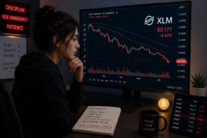 A trader analyzing XLM
