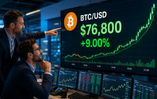 Bitcoin eyes $80k after weekly rally pushes BTC above key moving averages